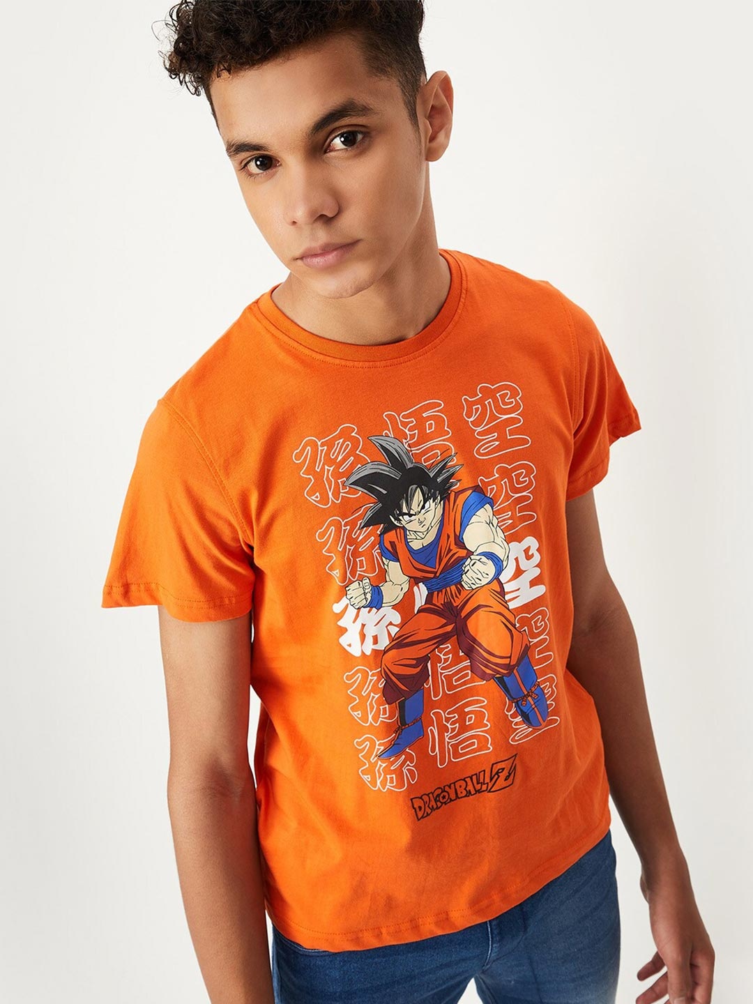 

max Boys Graphic Printed Pure Cotton T-Shirt, Orange