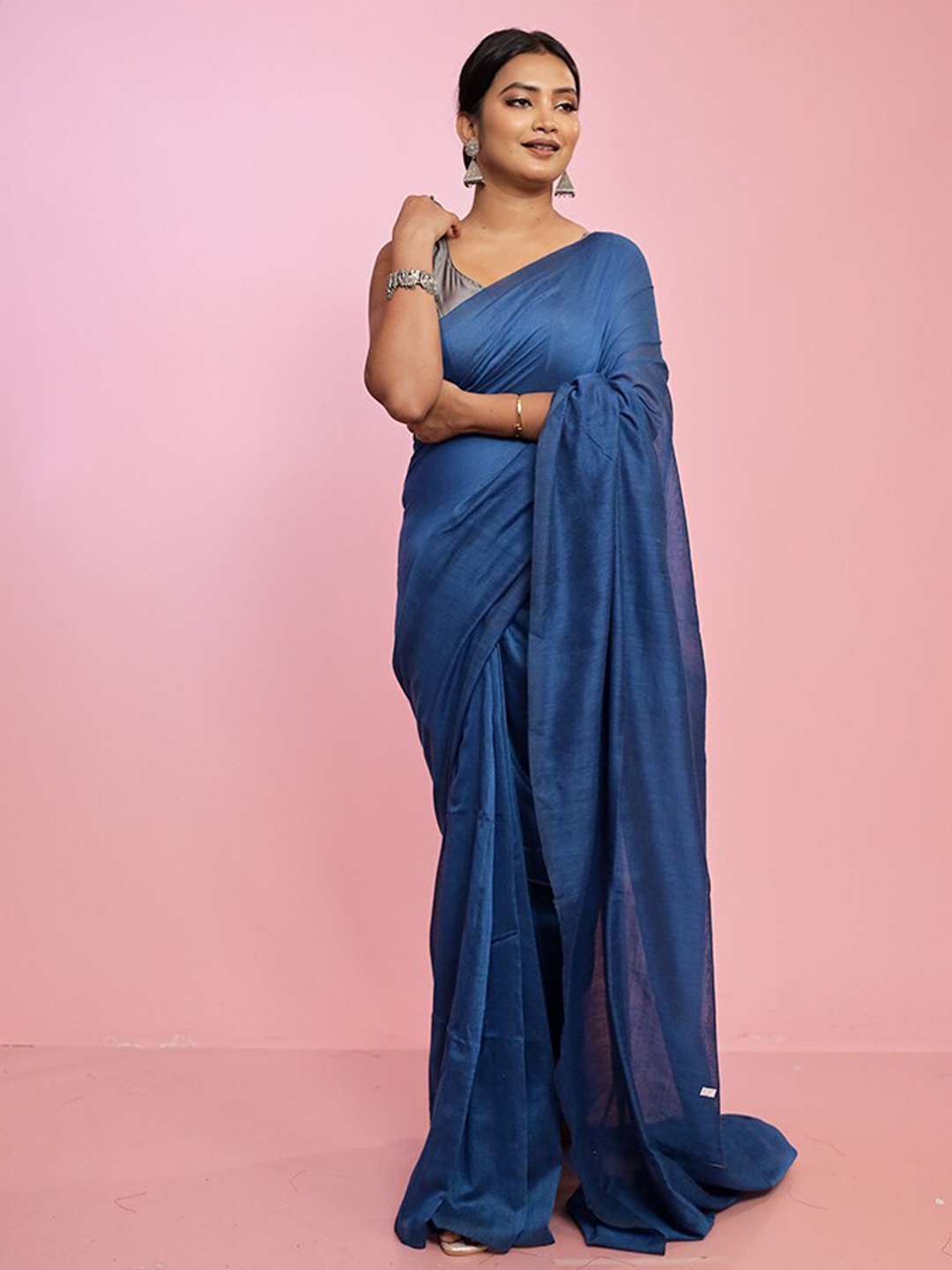 

AllSilks Saree With Tassels Border, Blue