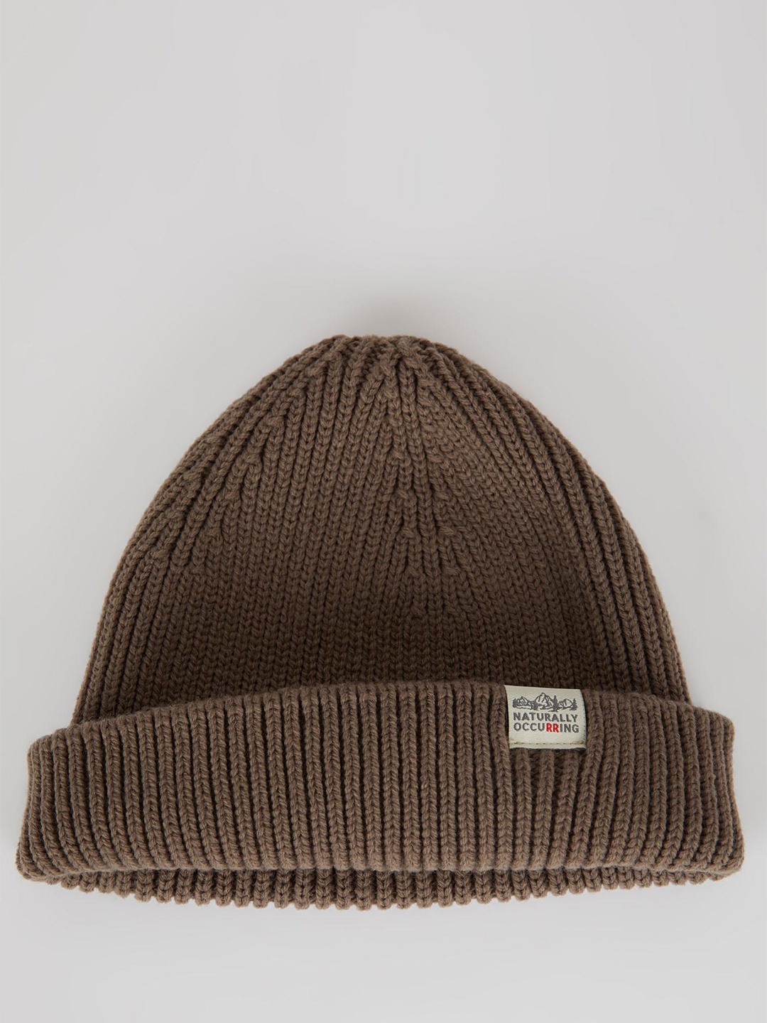 

DeFacto Ribbed Self Design Acrylic Beanie, Olive