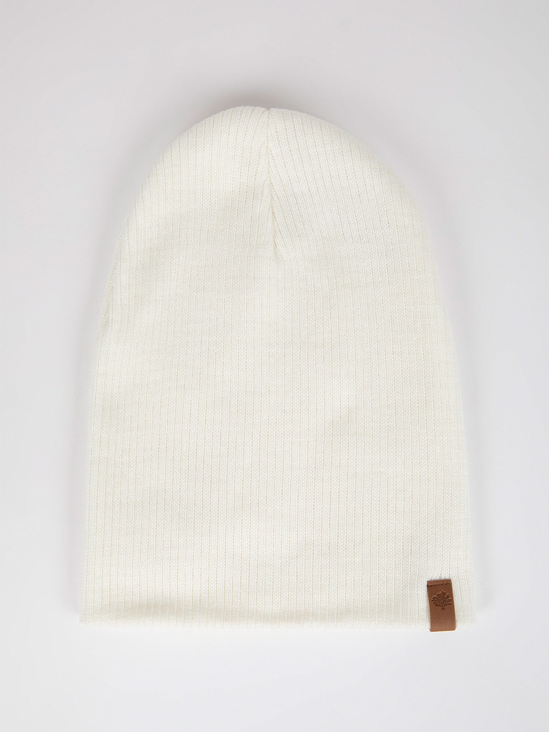 

DeFacto Ribbed Self Design Acrylic Beanie, White