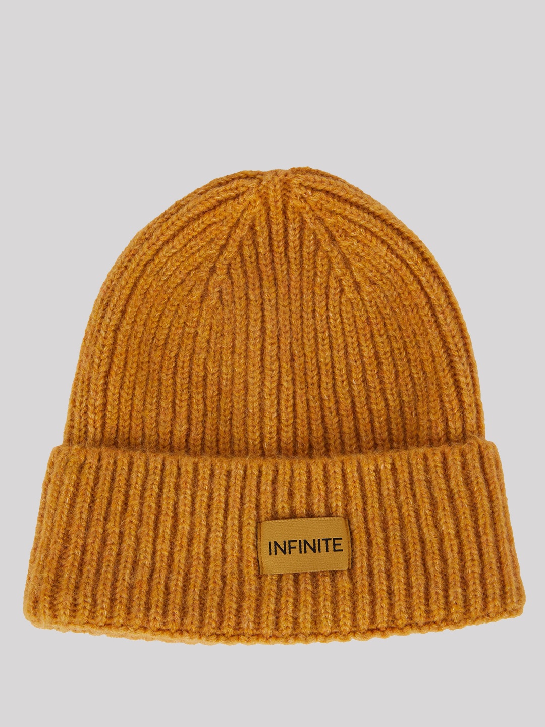 

DeFacto Men Self Design Beanie, Mustard