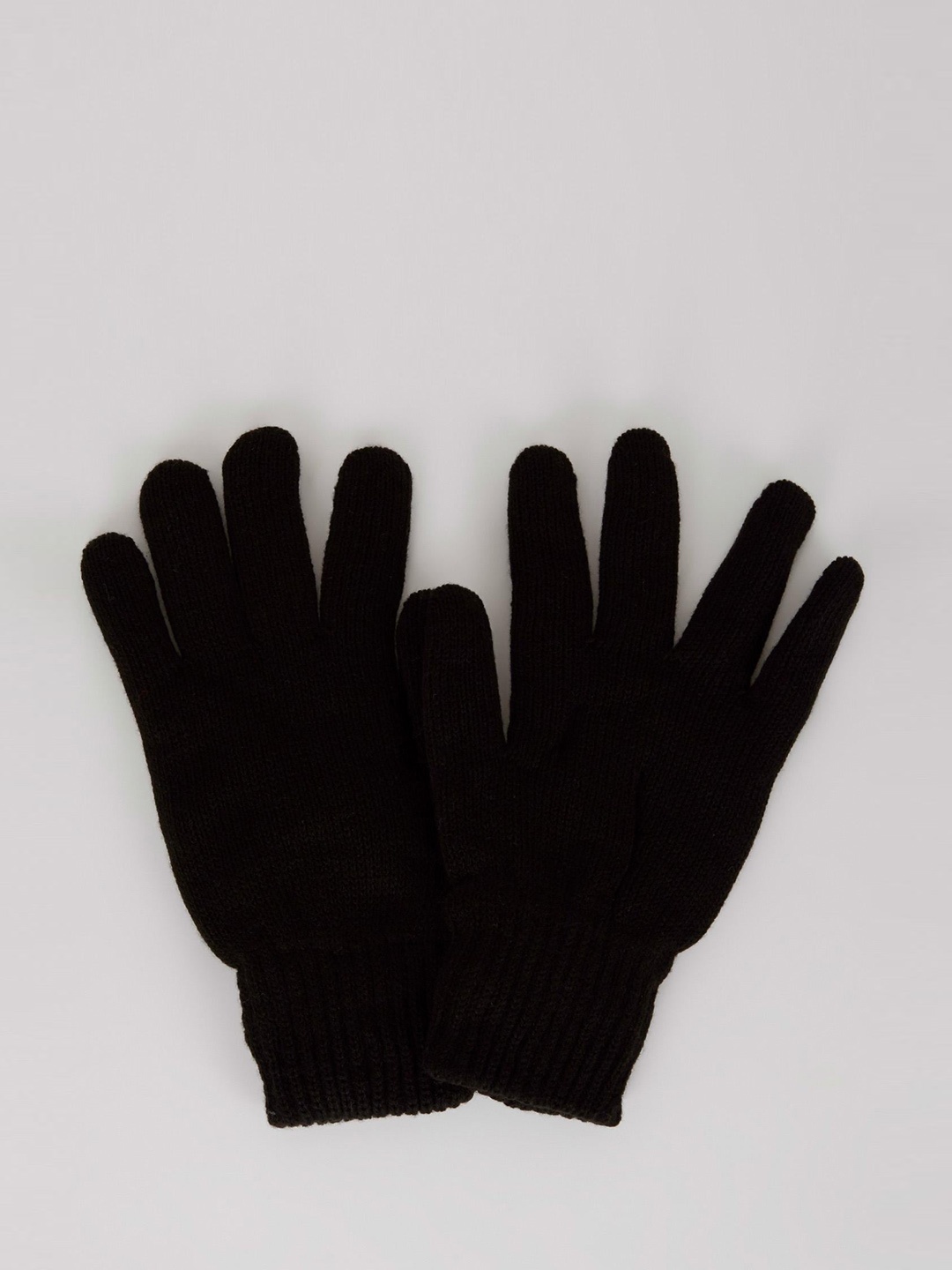 

DeFacto Men Knitted Hand Gloves, Black