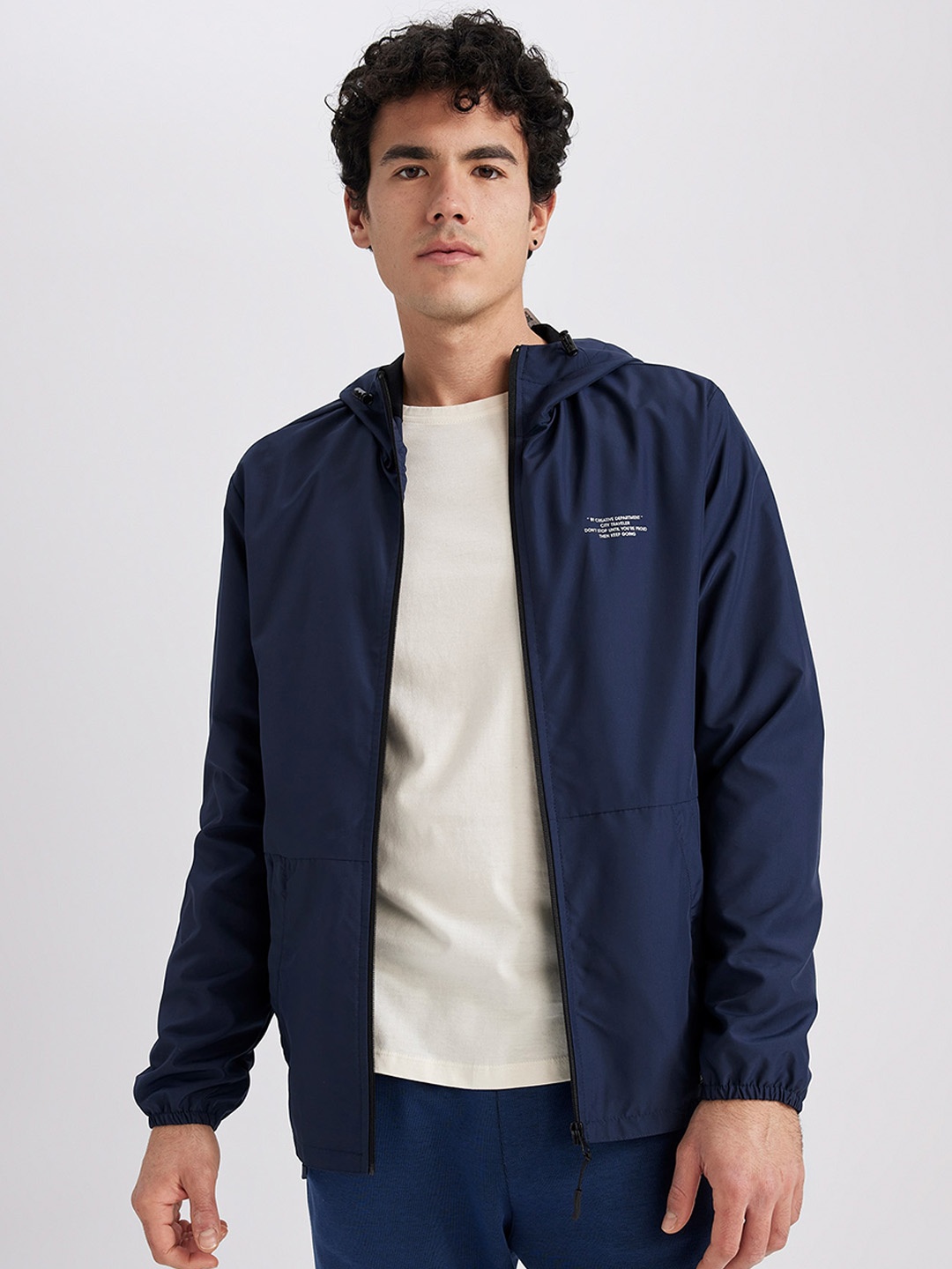 

DeFacto Hooded Bomber Jacket, Navy blue
