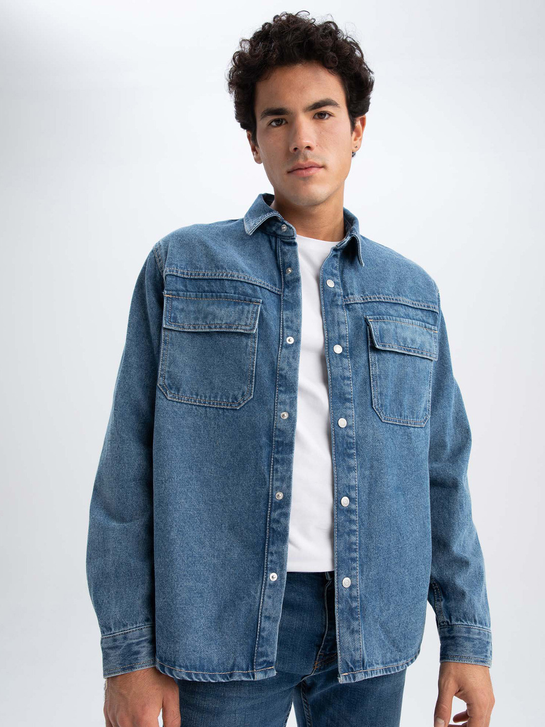 

DeFacto Opaque Casual Shirt, Blue
