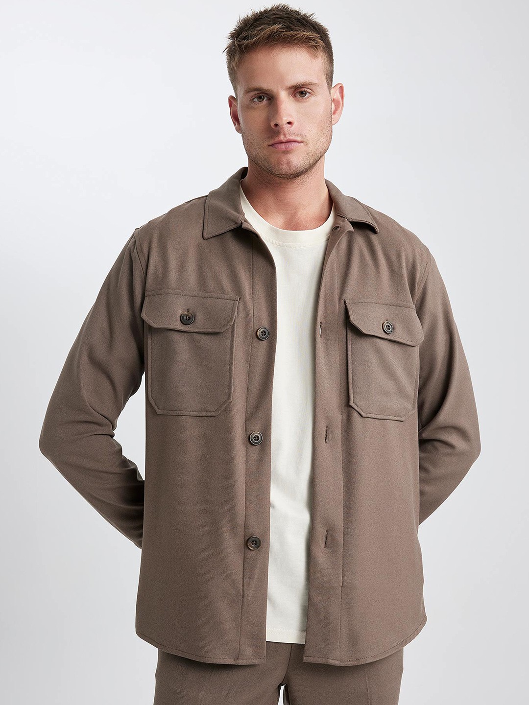 

DeFacto Opaque Casual Shirt, Brown