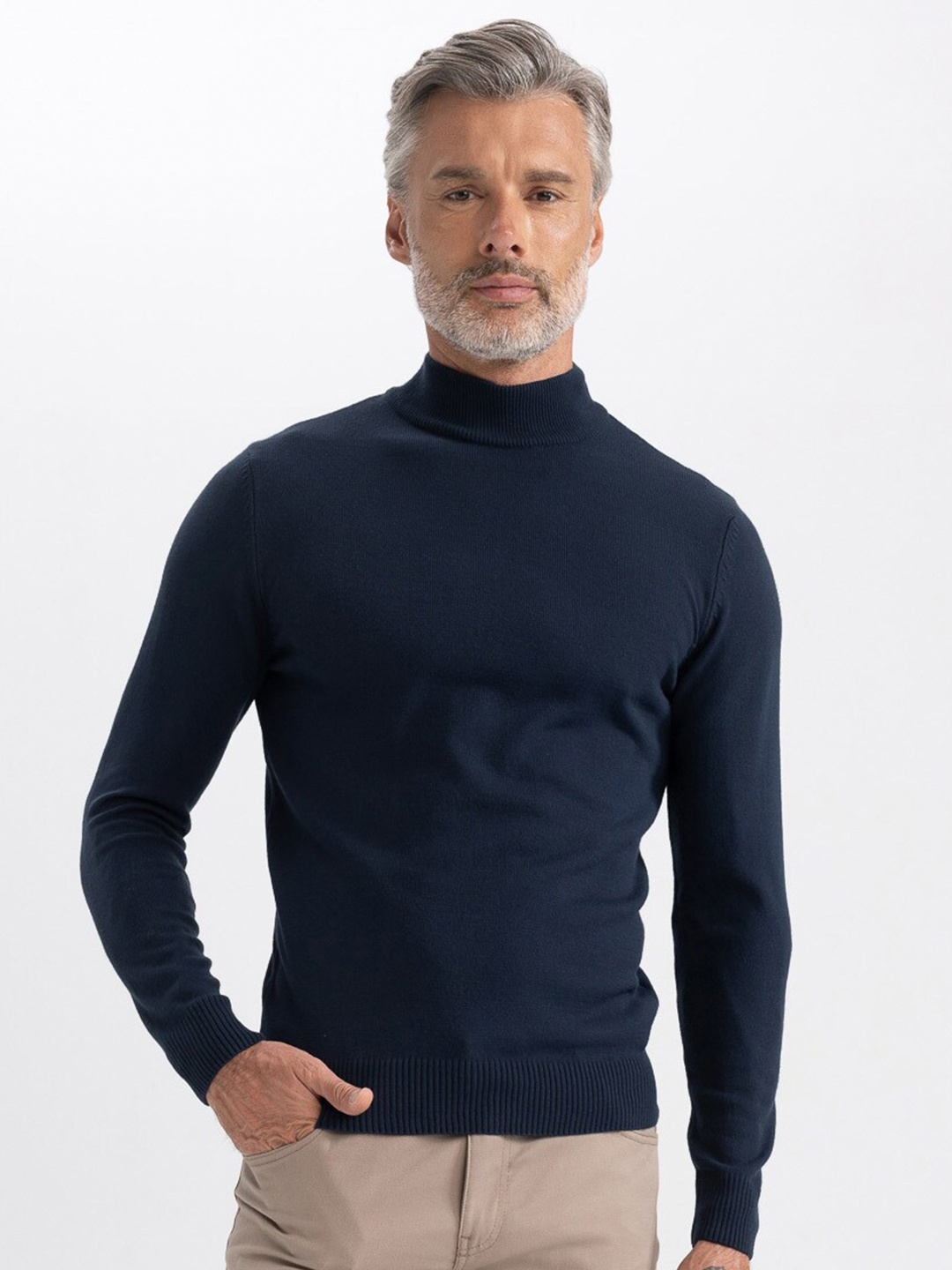 

DeFacto Turtle Neck Acrylic Pullover, Navy blue