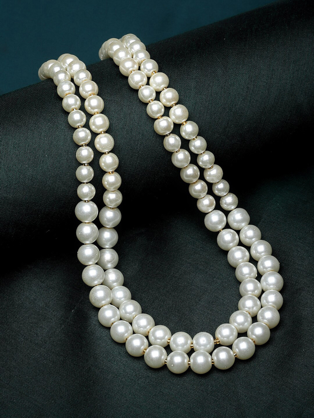 

ZENEME Gold-Plated Beaded Layered Necklace