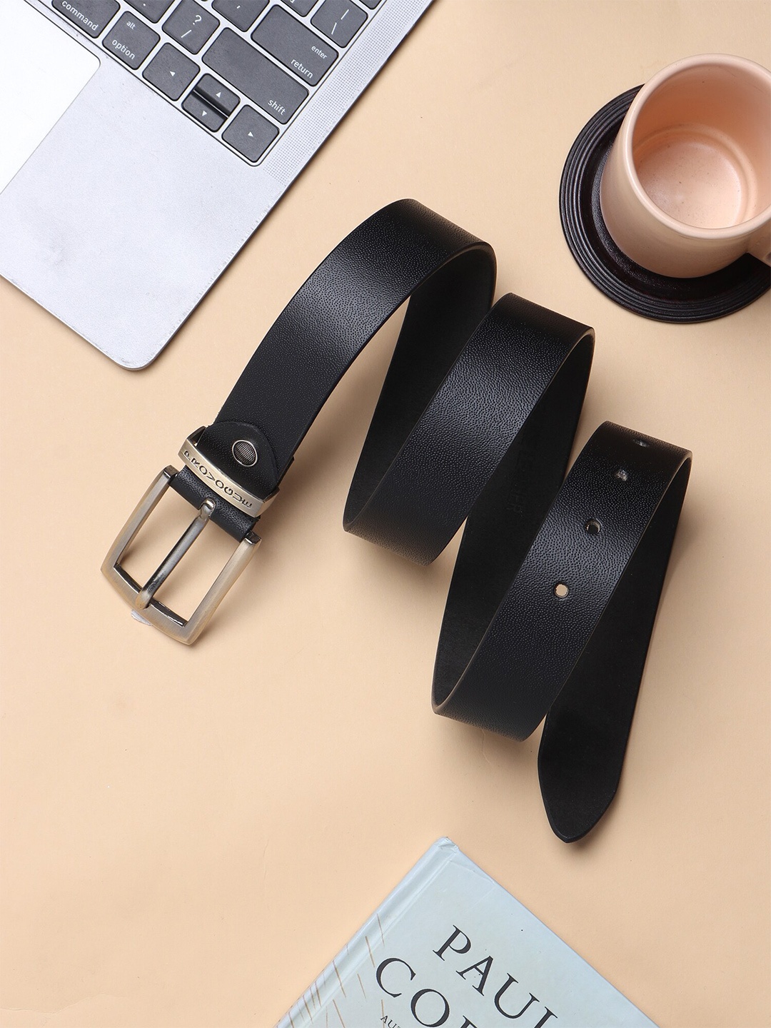 

Provogue Men Textured Leather Formal Belt, Black