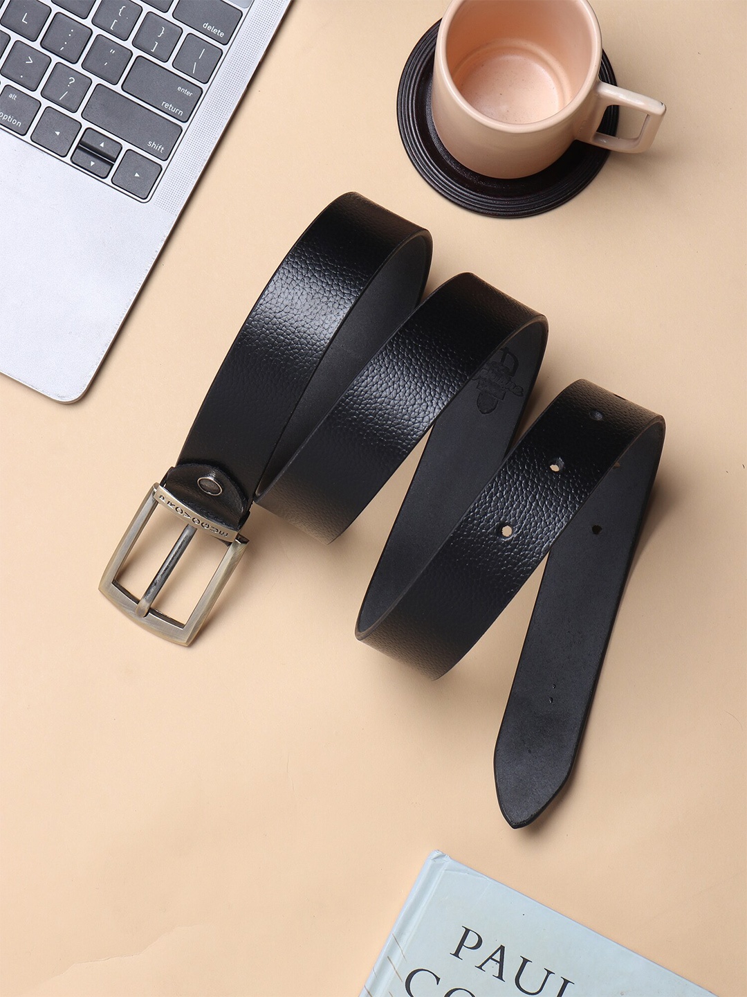 

Provogue Men Textured Leather Belt, Black
