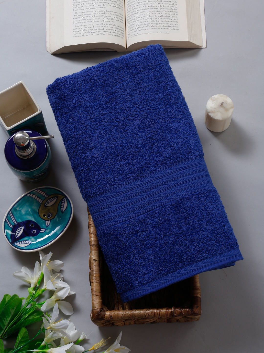 

Naksh Navy Blue 450 GSM Cotton Super Absorbent Bath Towel