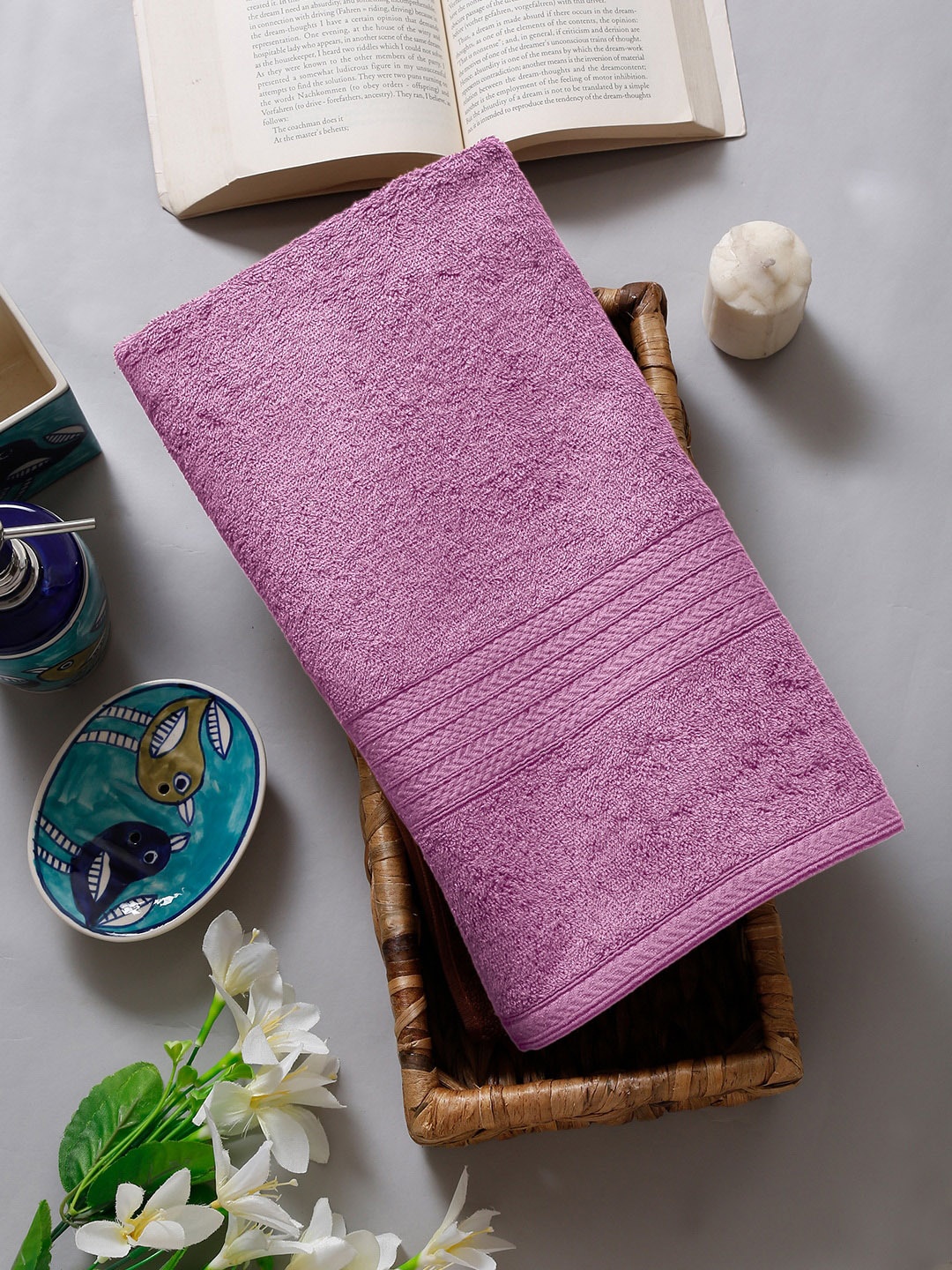 

Naksh Lavender 450 GSM Cotton Super Absorbent Bath Towel