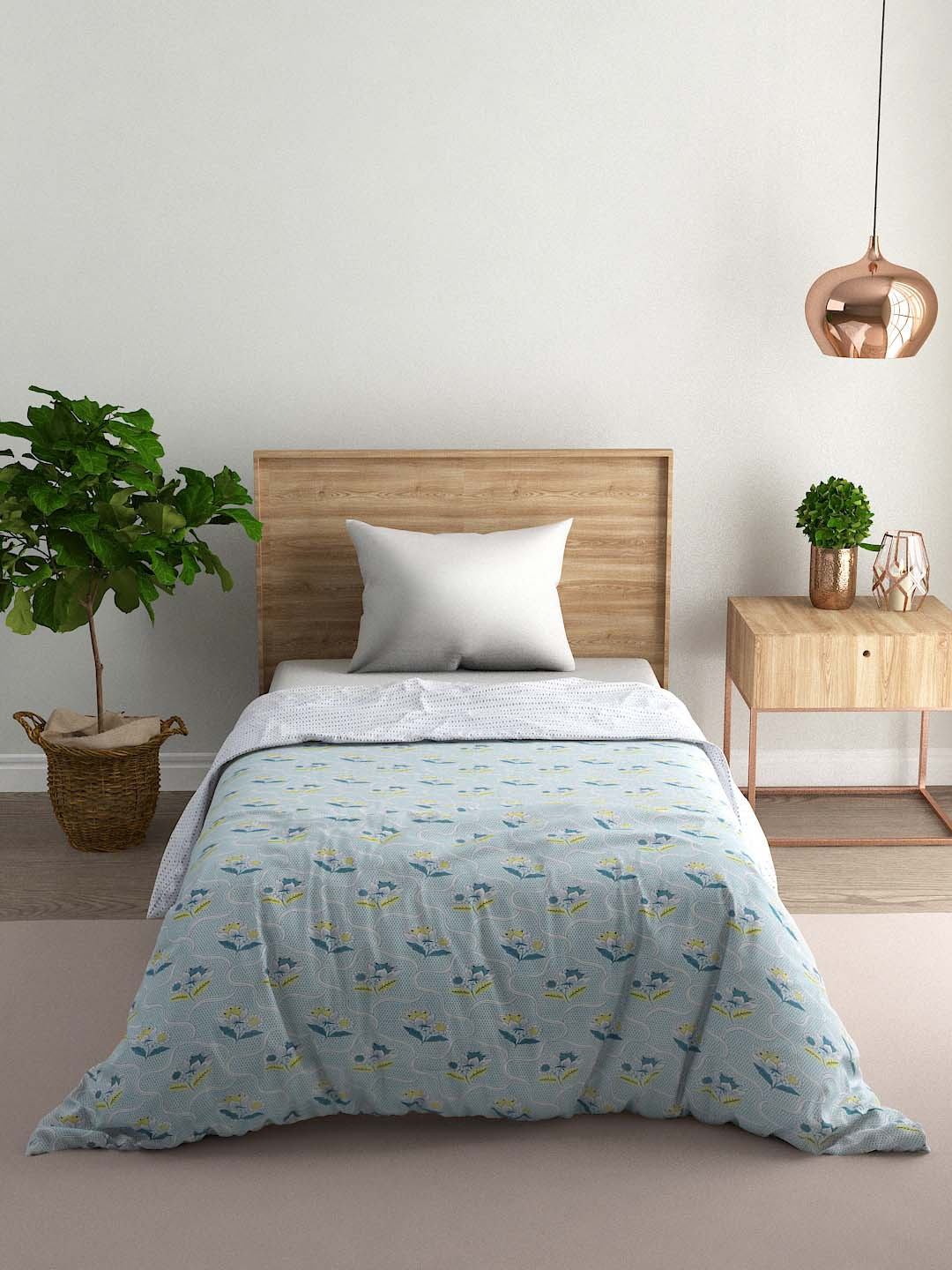 

Naksh Blue & Green Floral Mild Winter 120 GSM Cotton Double Bed Dohar