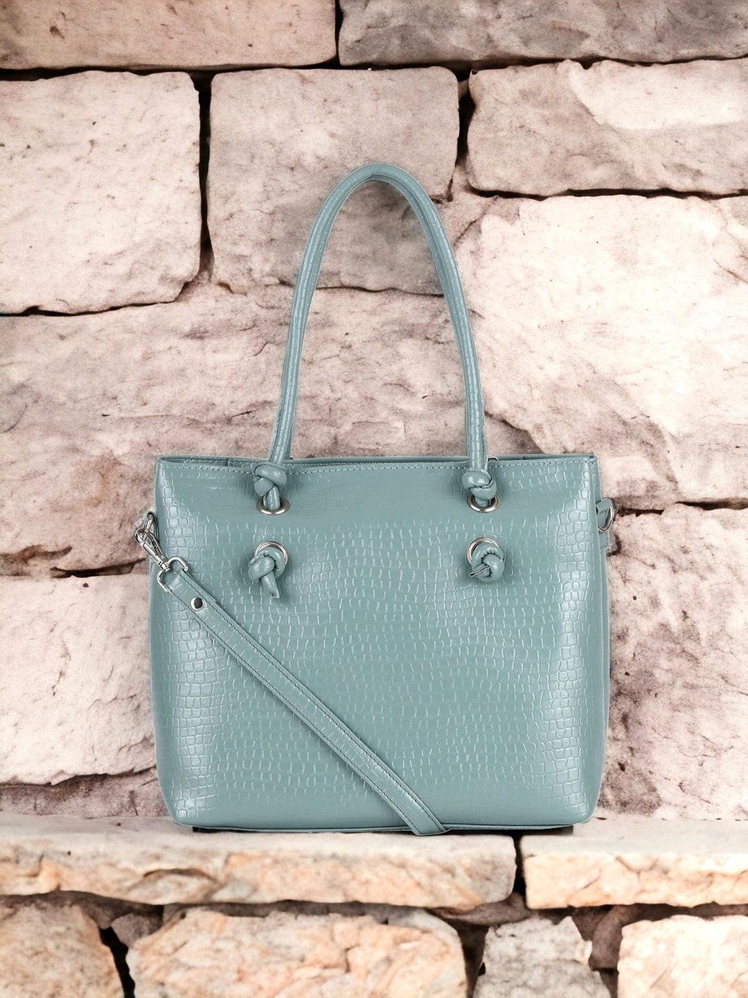 

Toteteca PU Oversized Structured Handheld Bag, Green