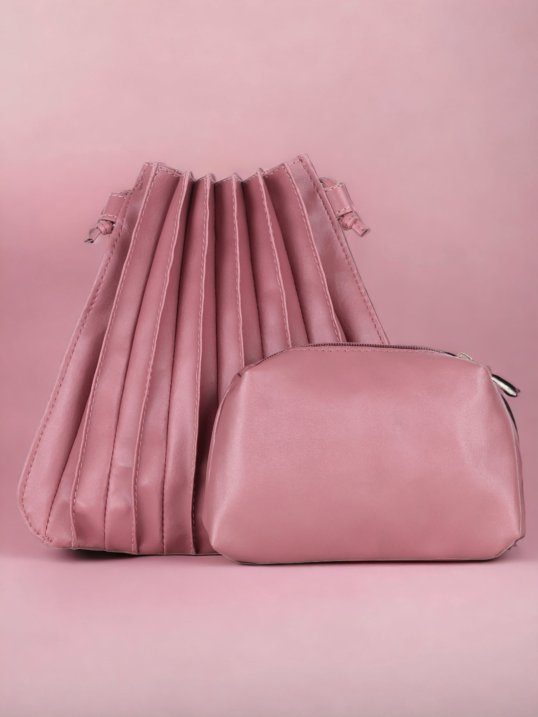 

Toteteca Bucket Sling Bag With Pouch, Pink