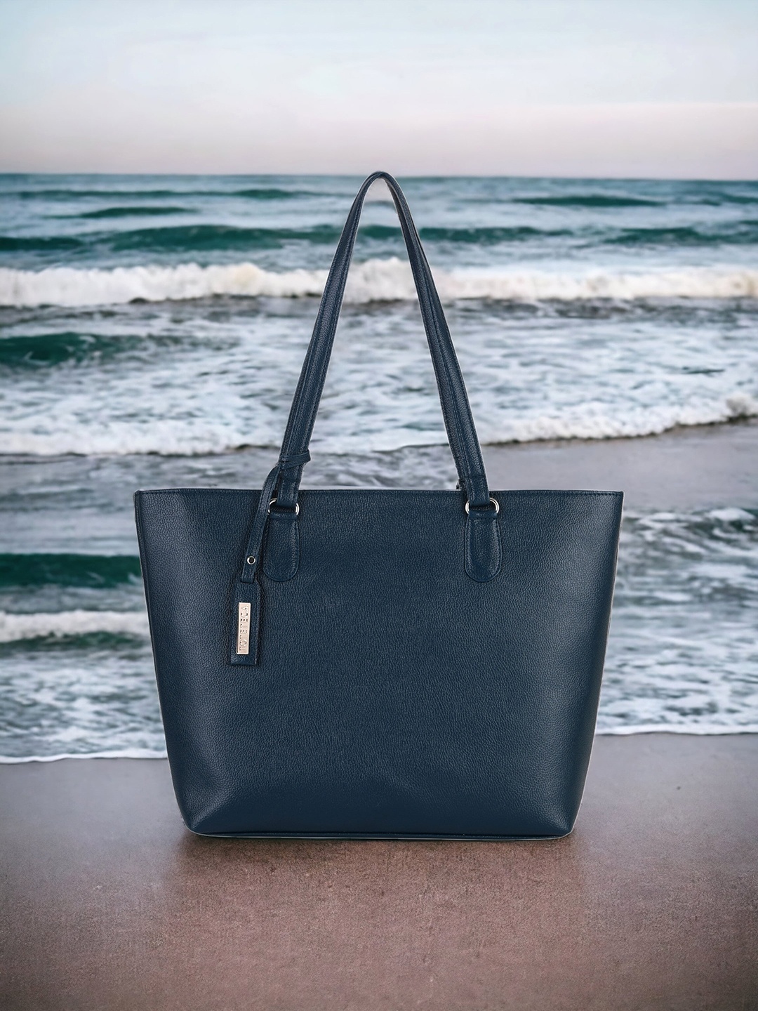 

Toteteca PU Oversized Structured Shoulder Bag, Navy blue