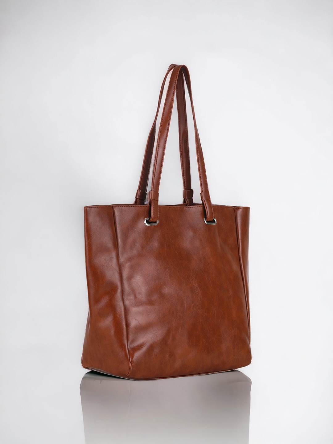 

Toteteca Oversized Structured PU Shoulder Bag, Brown