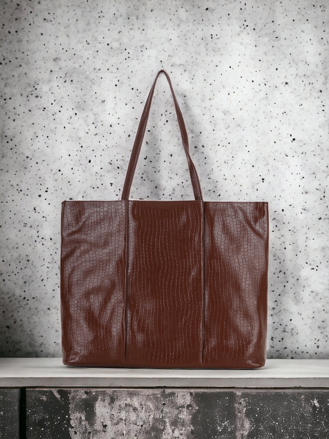 

Toteteca Textured Structured Handheld Bag, Brown