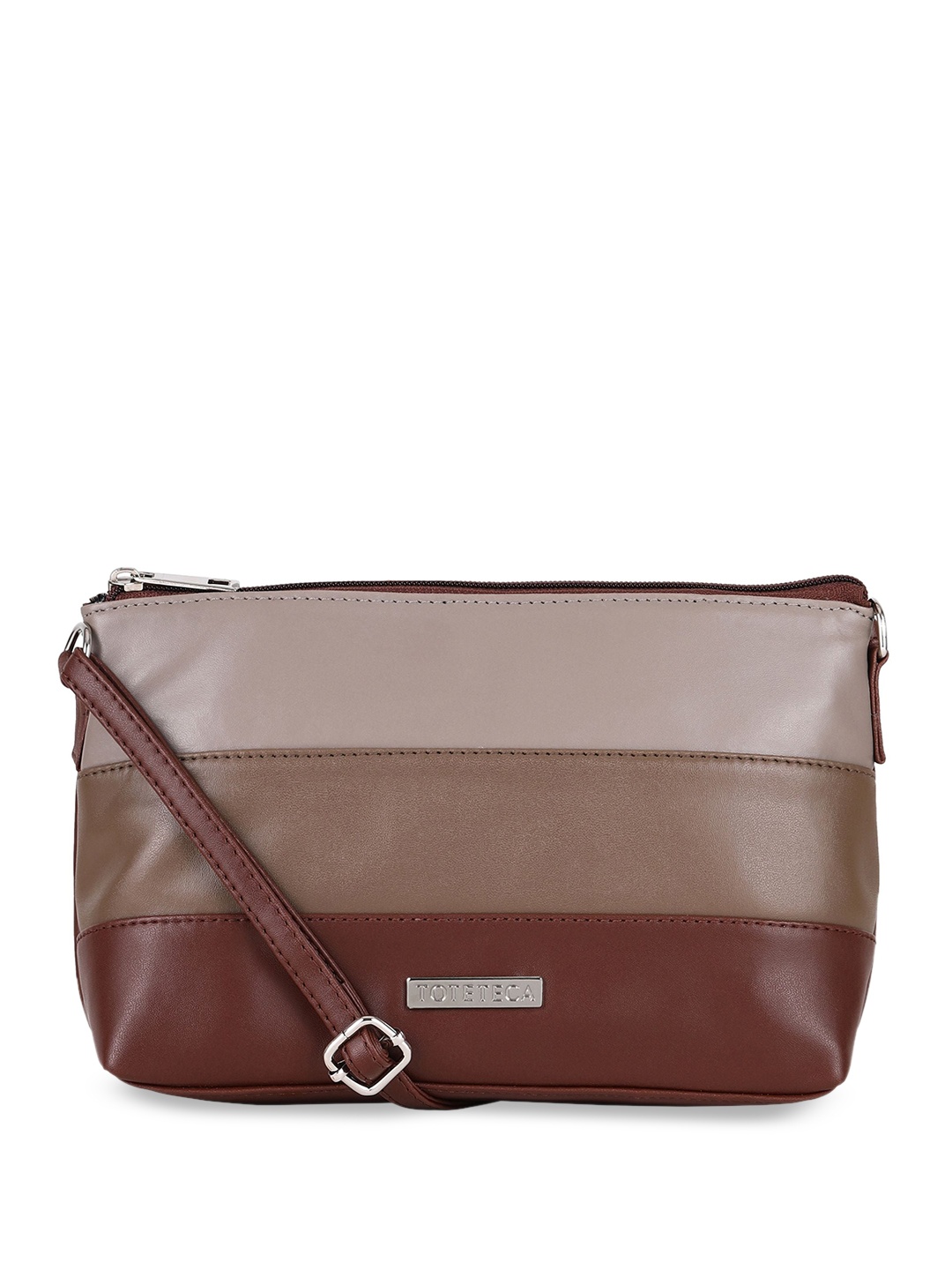 

Toteteca Colourblocked Sling Bag, Brown