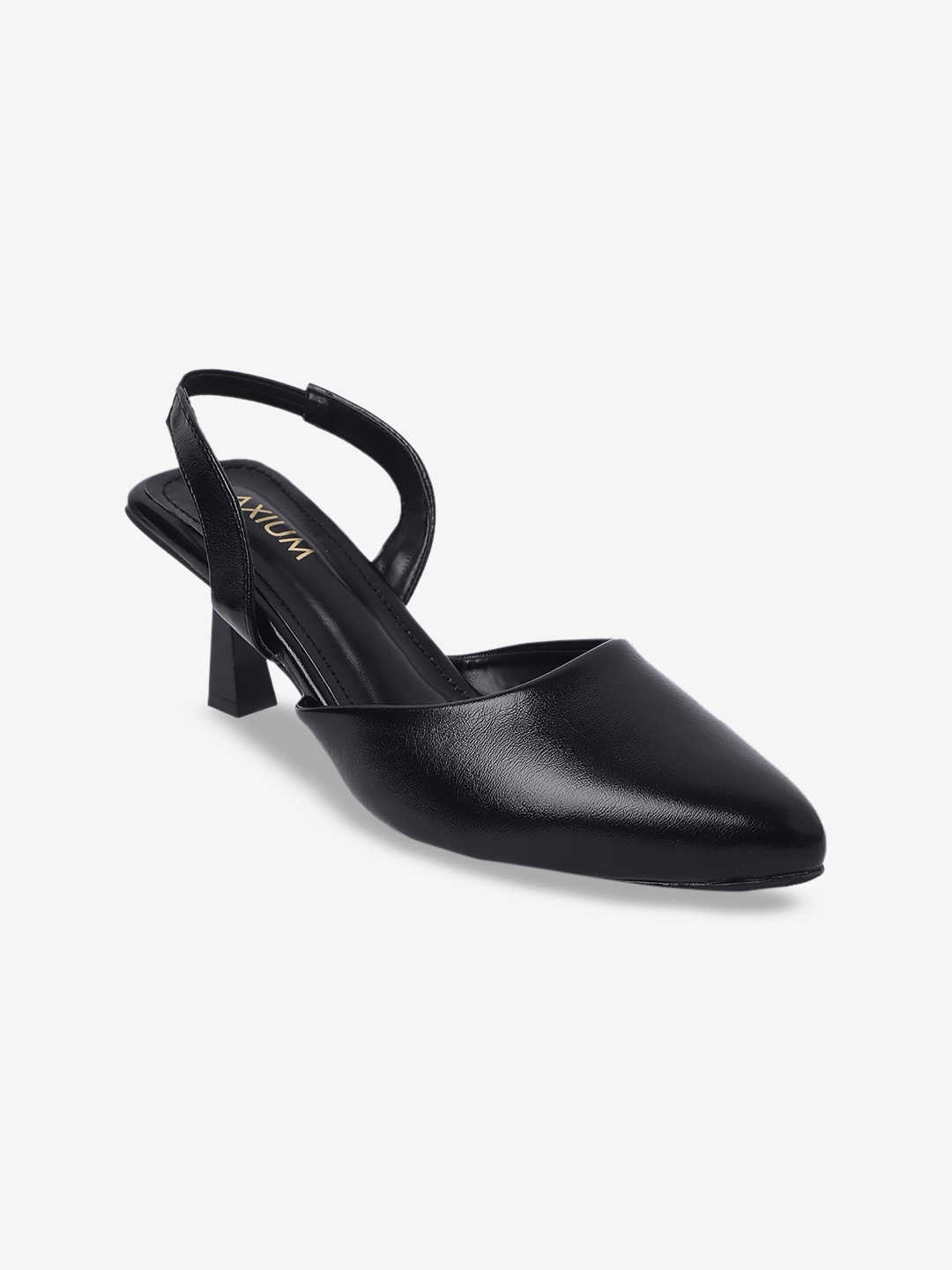 

AXIUM Pointed Toe Slim Mules With Backstrap, Black