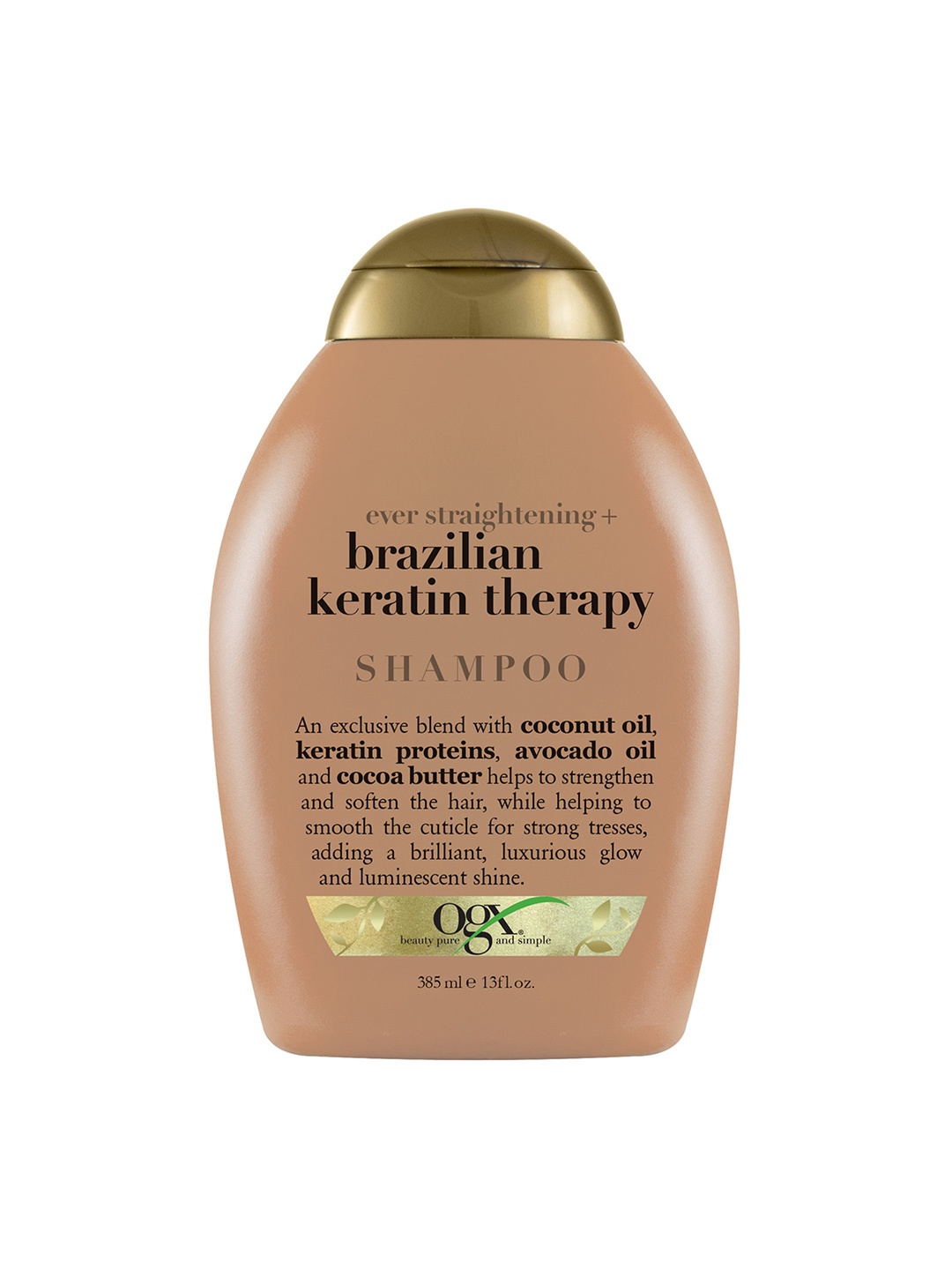 

OGX Ever Straightening Brazilian Keratin Smooth Shampoo With Coconut Oil - 385ml, Brown
