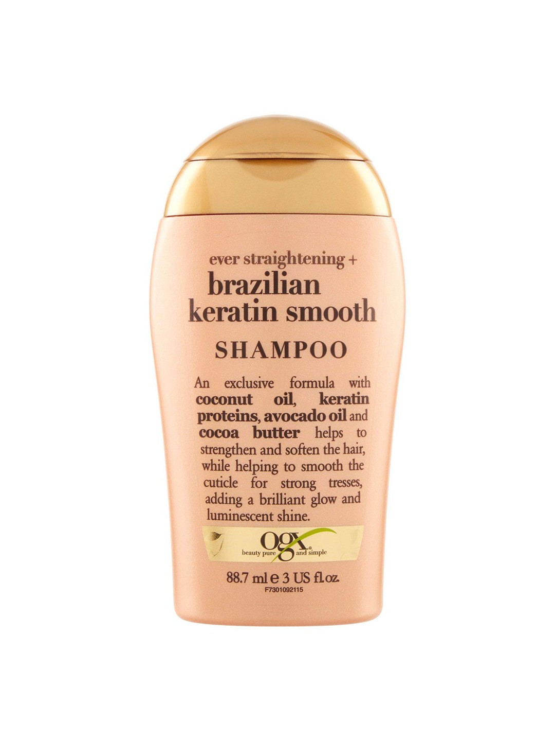 

OGX Ever Straightening Brazilian Keratin Smooth Shampoo With Coconut Oil - 88ml, Brown