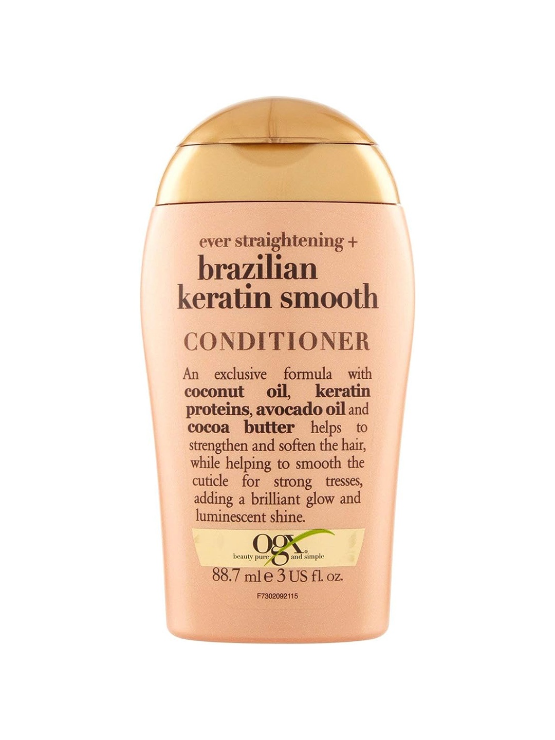 

OGX Ever Straightening Brazilian Keratin Smooth Conditioner With Coconut Oil - 88.7ml, Brown