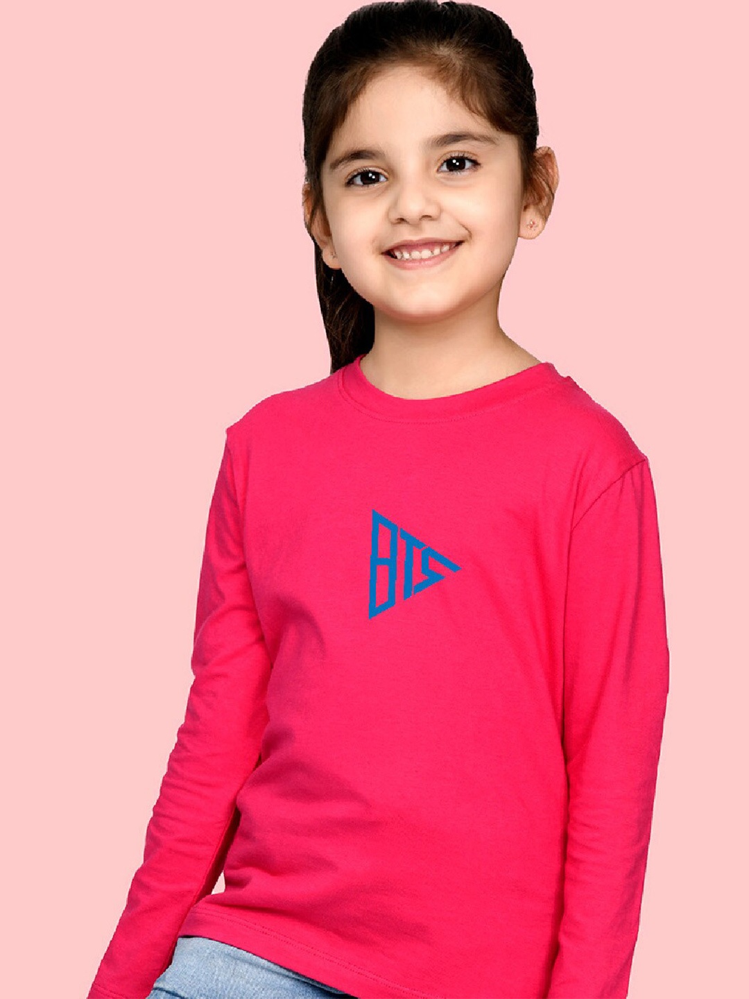 

NUSYL Girls BTS Printed Long Sleeved T-shirt, Pink