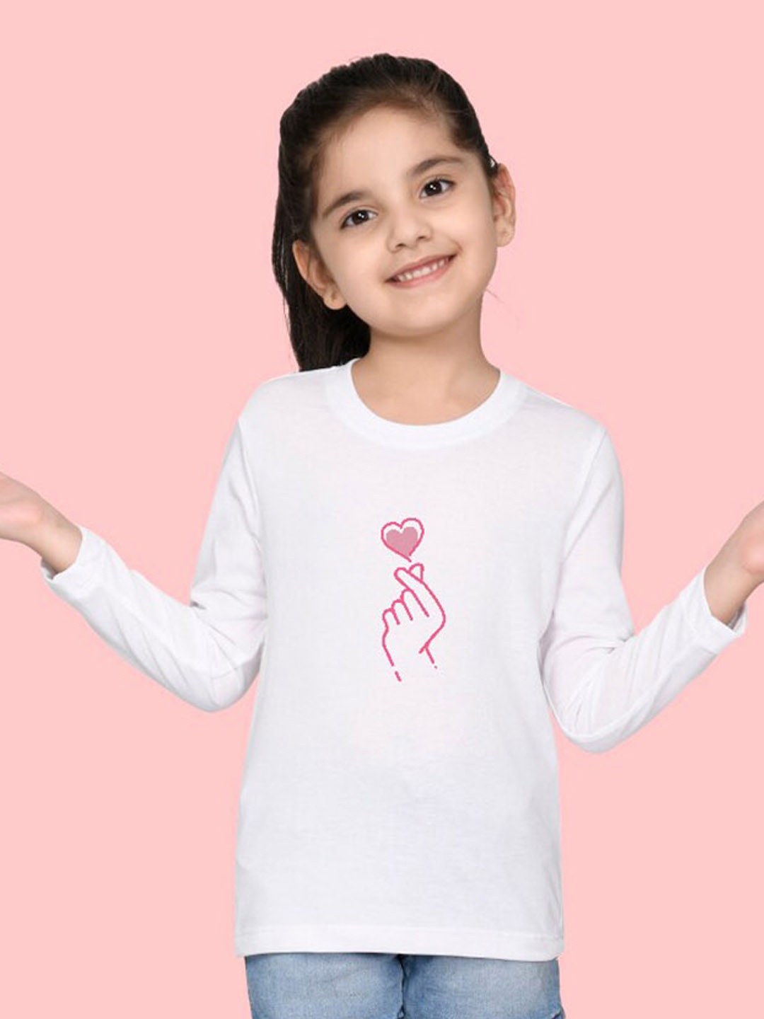 

NUSYL Girls Graphic Printed T-Shirt, White