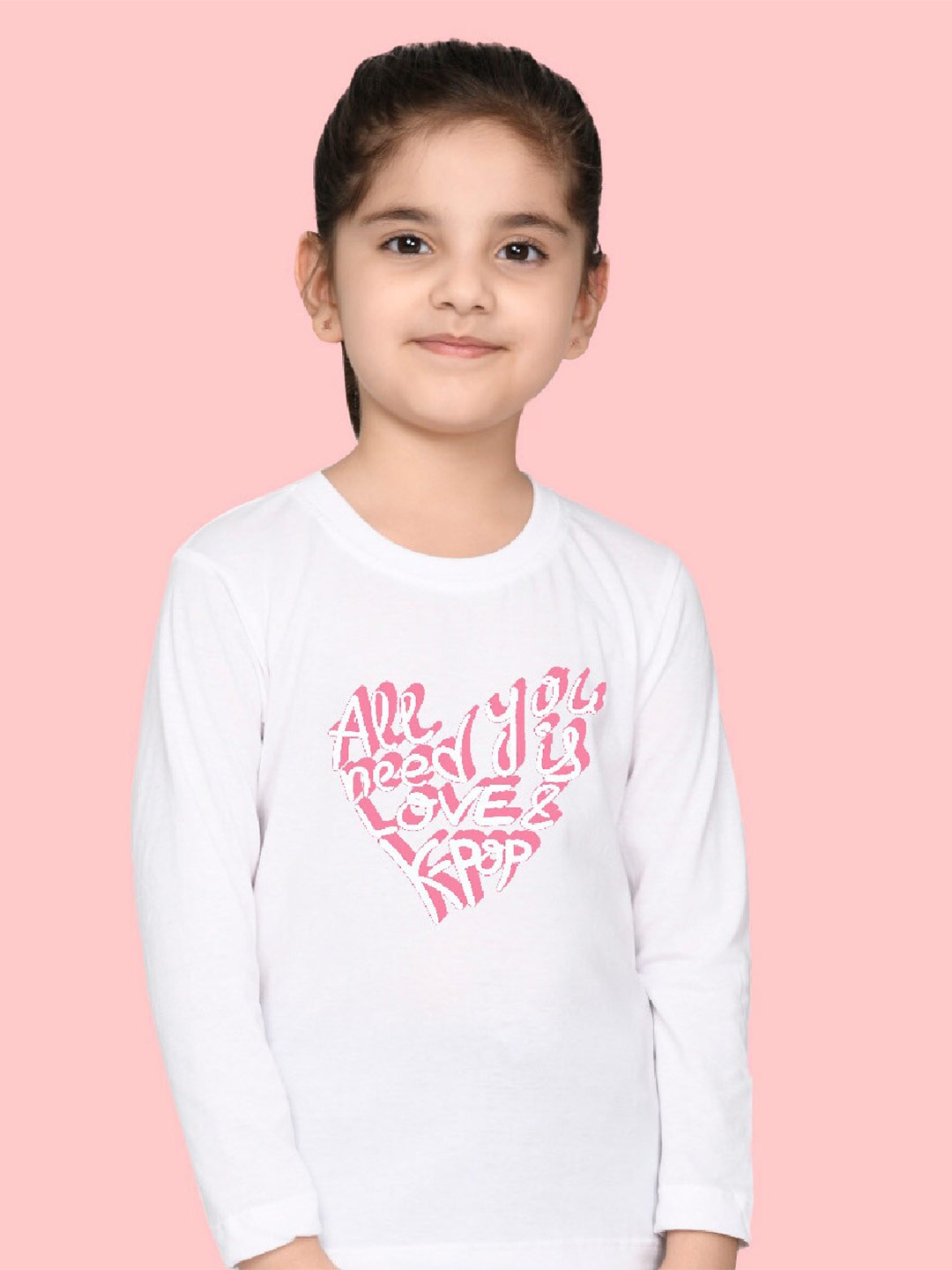 

NUSYL Girls Typography Printed T-shirt, White
