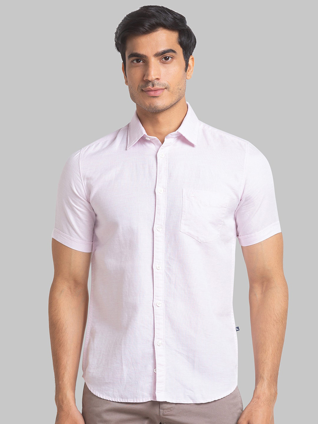 

Parx Slim Fit Cotton Linen Casual Shirt, Pink