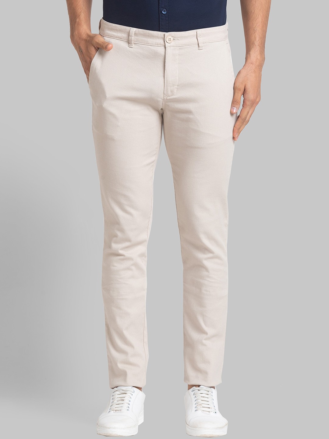 

Parx Men Slim Fit Trousers, Beige