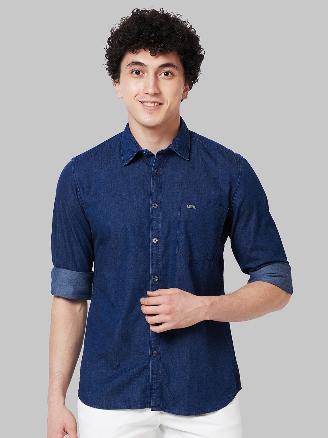 

Parx Slim Fit Cotton Casual Shirt, Navy blue