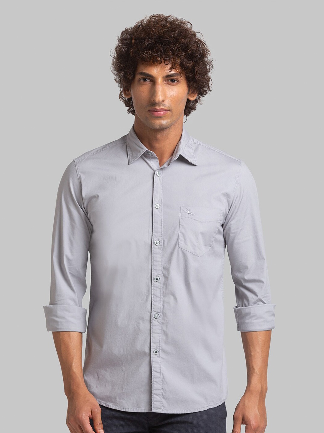 

Parx Slim Fit Opaque Cotton Casual Shirt, Grey