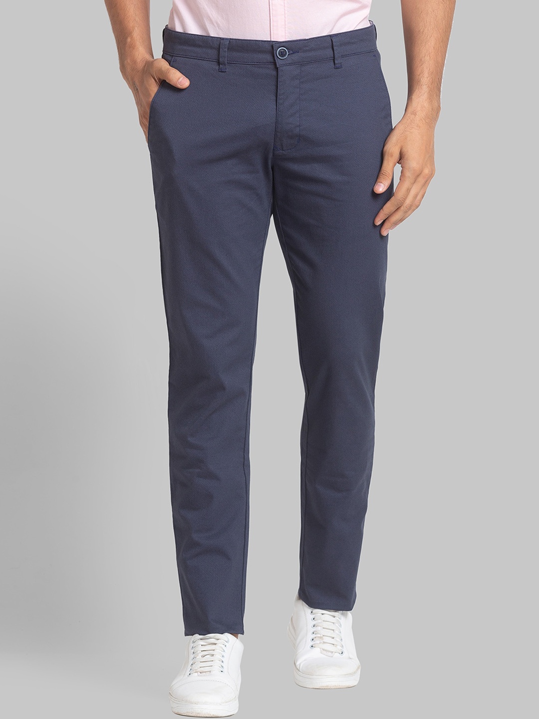 

Parx Men Tapered Fit Trousers, Blue