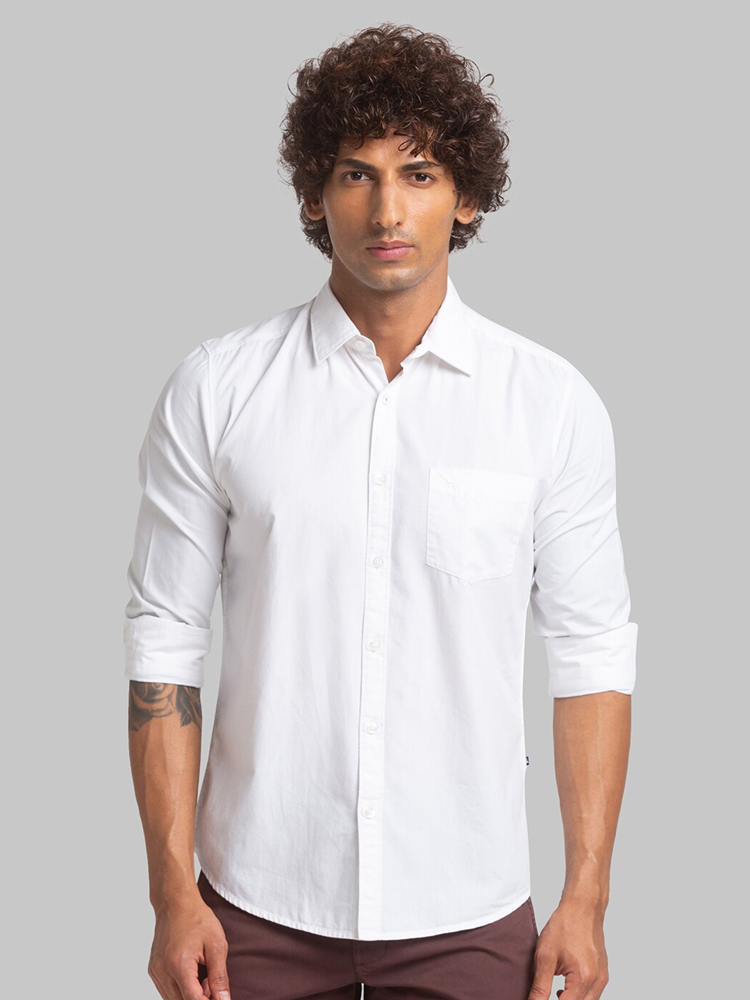 

Parx Slim Fit Casual Cotton Shirt, White
