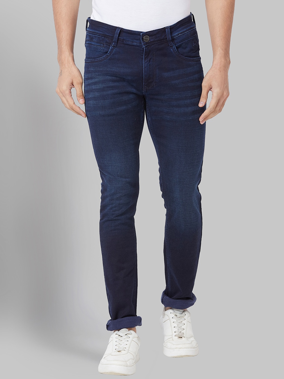 

Parx Men Skinny Fit Low-Rise Clean Look Light Fade Jeans, Blue