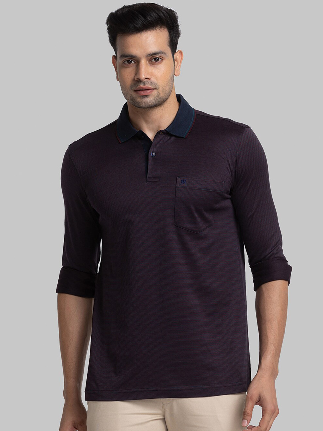 

Raymond Contemporary Fit Polo Collar Pure Cotton T-Shirt, Navy blue
