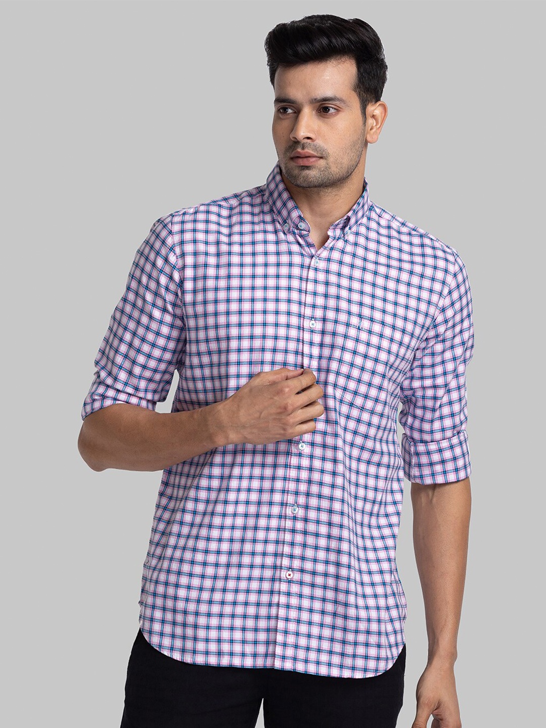 

Raymond Checked Pure Cotton Casual Shirt, Blue