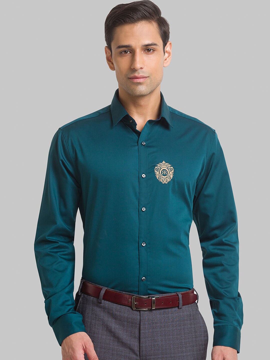 

Raymond Slim Fit Pure Cotton Formal Shirt, Green