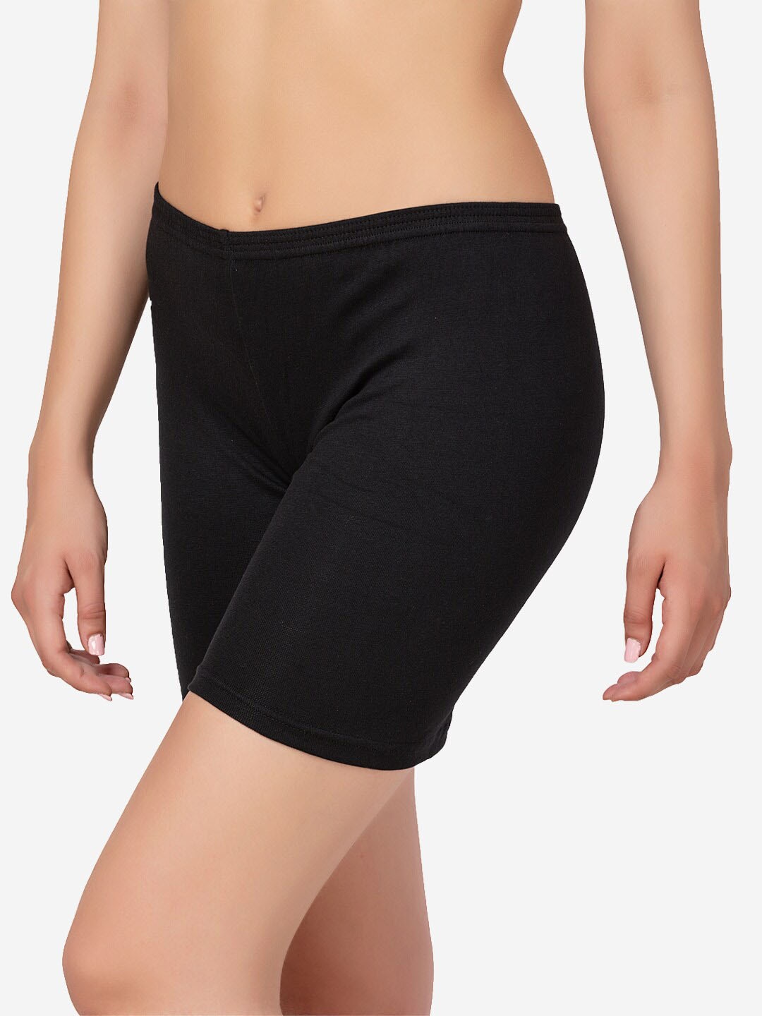 

In Care Women Mid-Rise Cotton Boy Short, Black