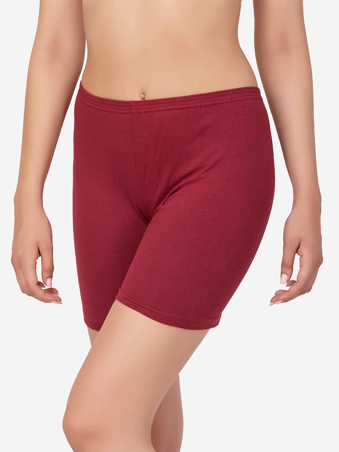 

In Care Mid-Rise Seamless Cotton Boy Shorts Breif, Maroon