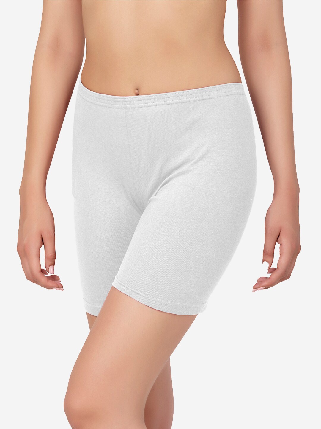 

In Care Women Mid-Rise Cotton Boy Short, White