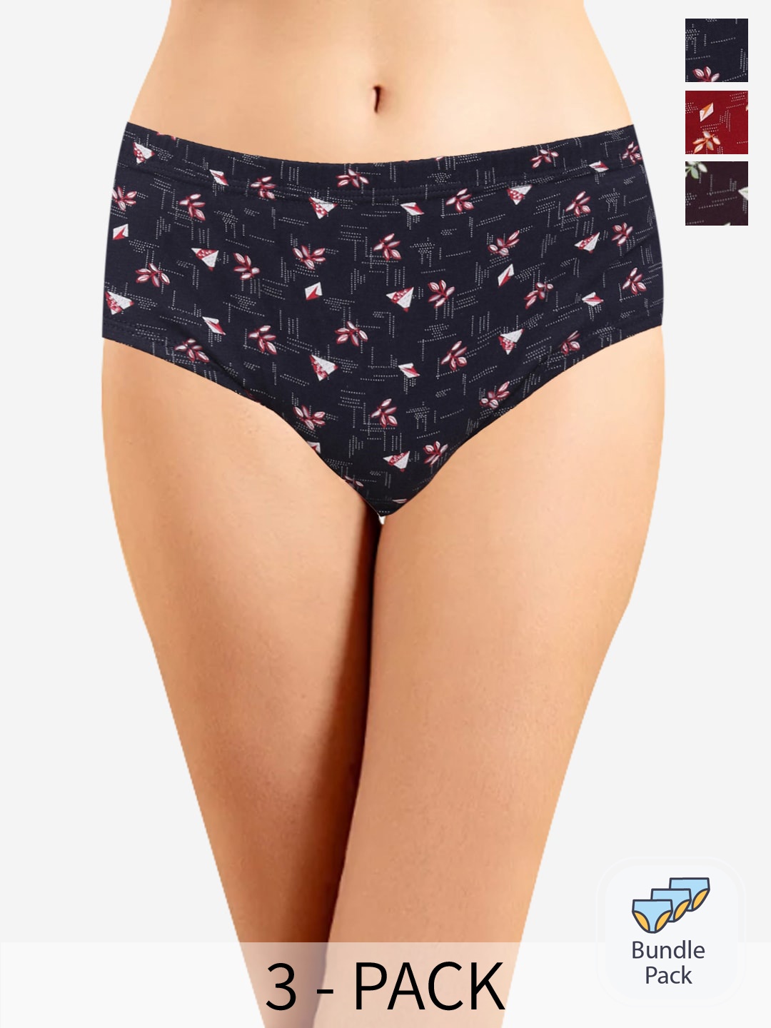 

In Care Pack Of 3 Cotton Hipster Briefs, Assorted