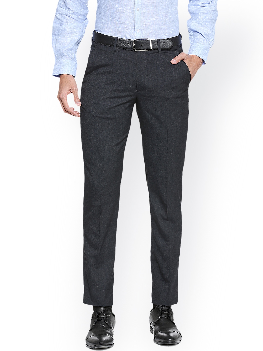 

Peter England Men Blue Regular Fit Solid Regular Trousers