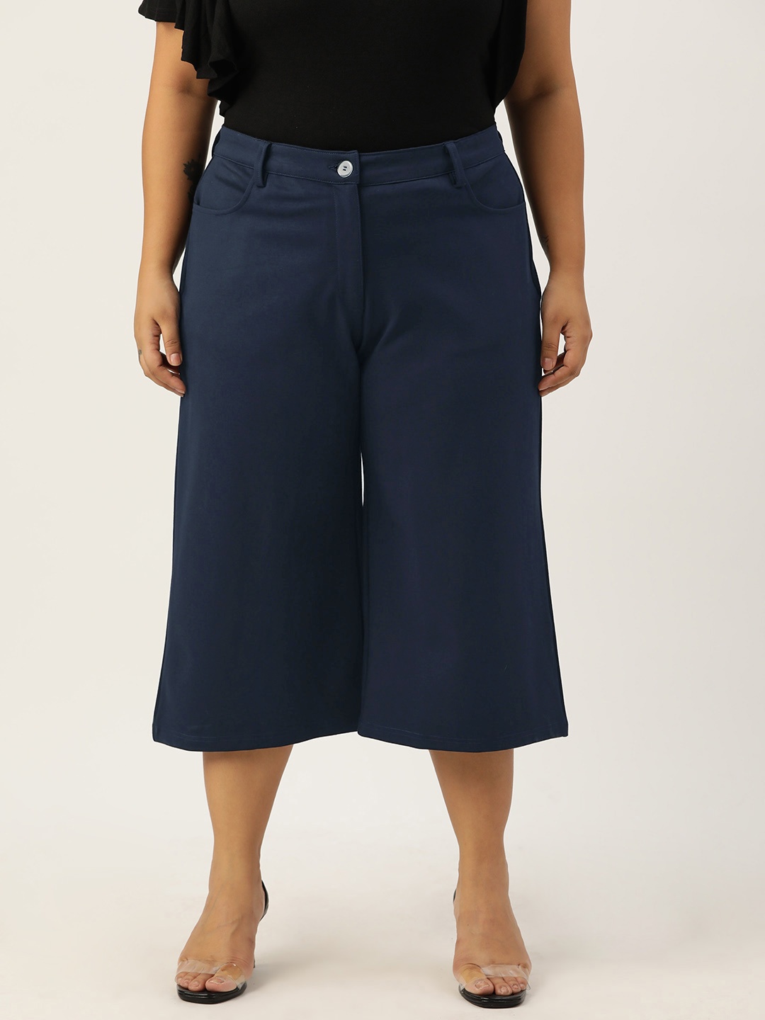 

theRebelinme Plus Size Capris, Navy blue