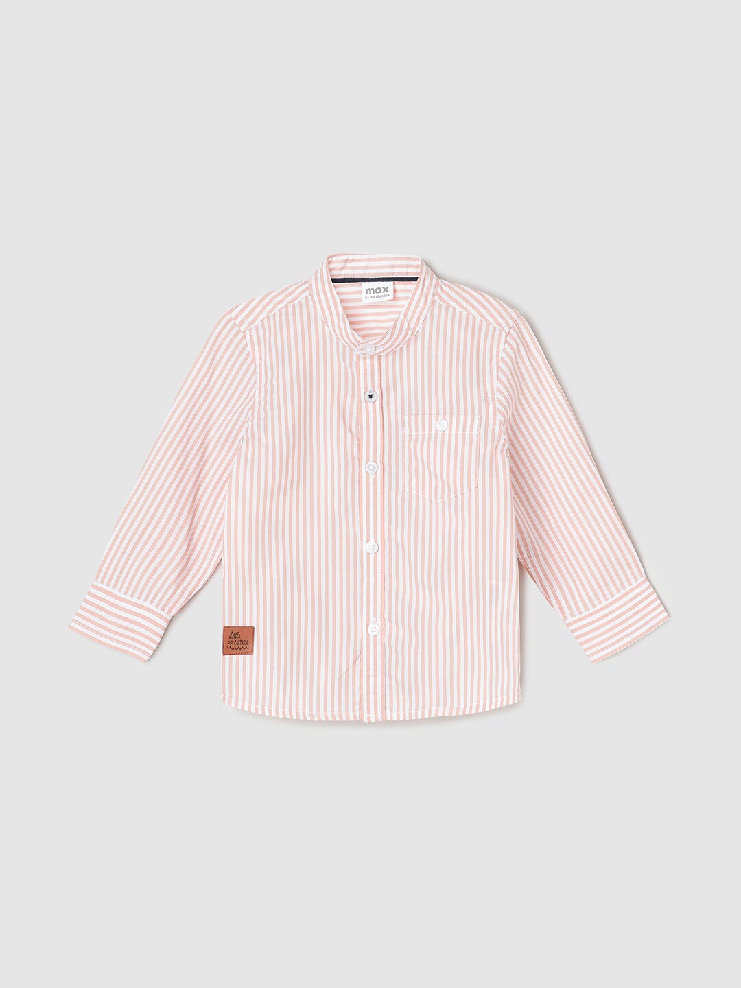 

max Boys Striped Pure Cotton Casual Shirt, Pink