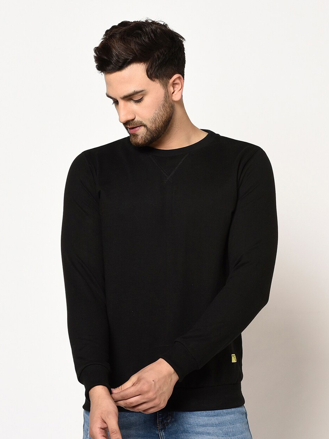 

Rigo Men Solid Casual Pullover Sweatshirt, Black