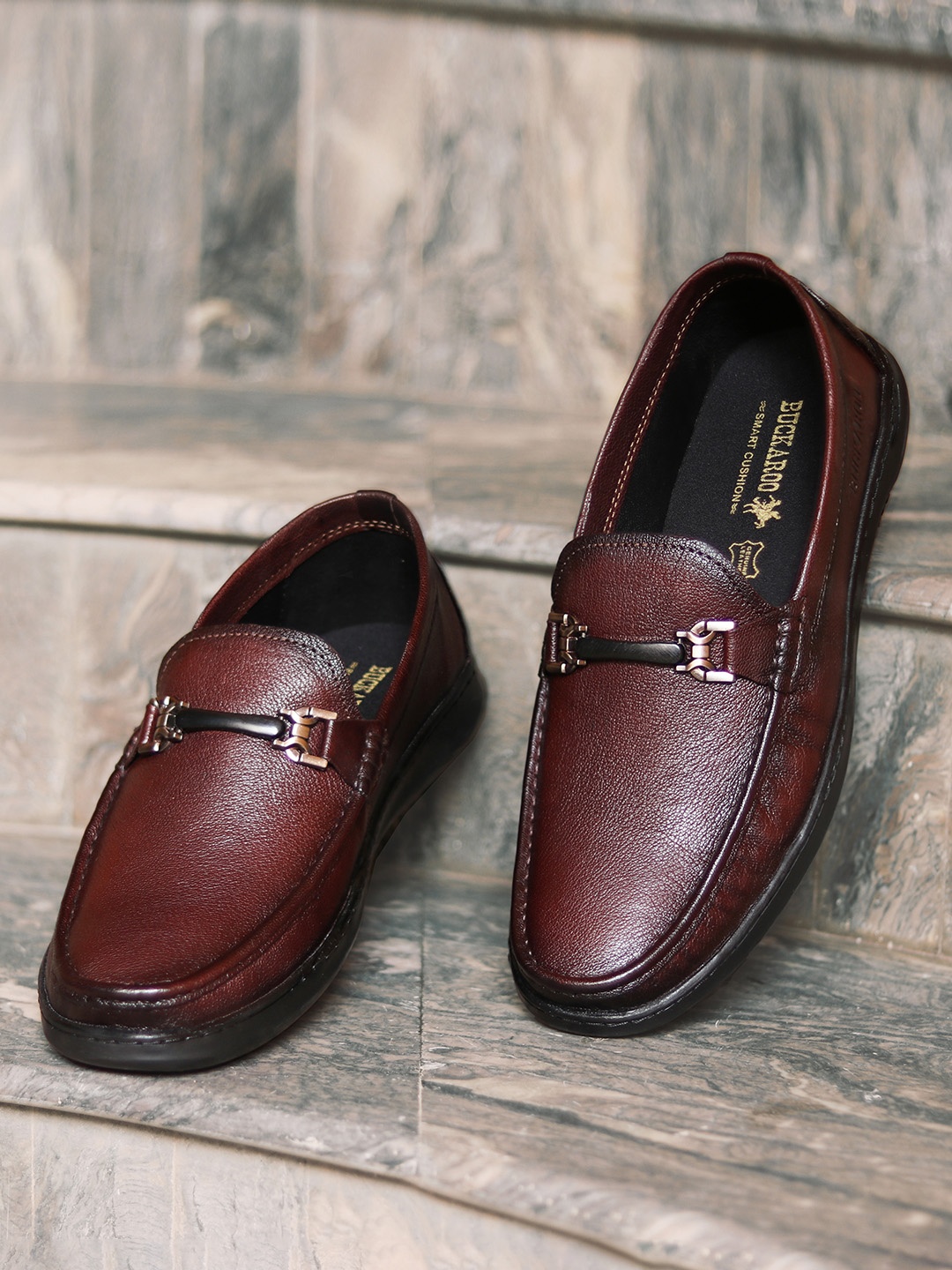 

Buckaroo Men MULTISTRADA Textured Leather Horsebit Loafers, Tan