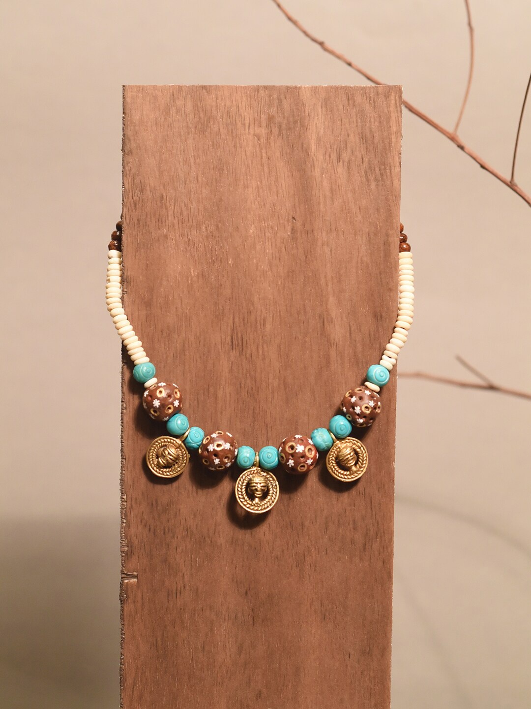 AAKRITI ART CREATIONS Brass Plated Statement Necklace, Bronze
