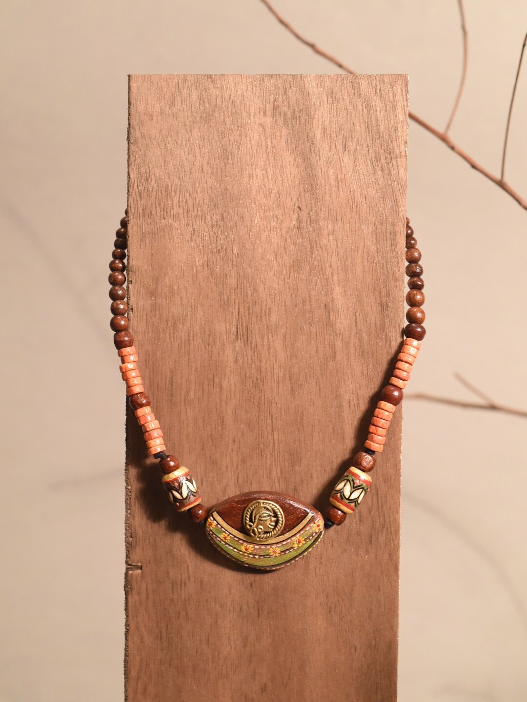 

AAKRITI ART CREATIONS Unisex Brass-Plated Necklace, Brown